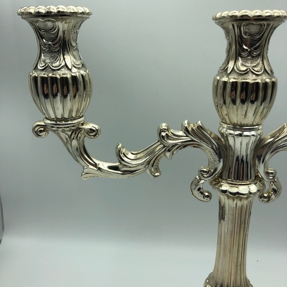 F.B. Rogers silver plated 3 light breakdown candelabra, original box